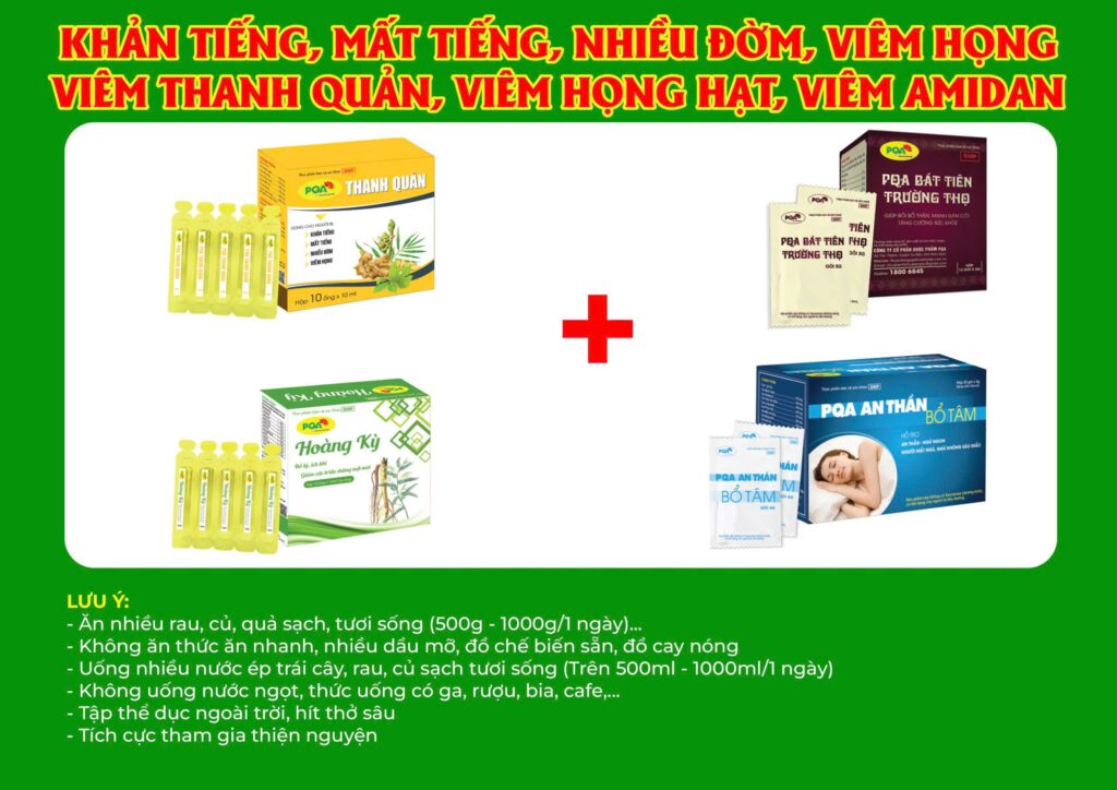 Kết hợp 4 sản phẩm thanh quản