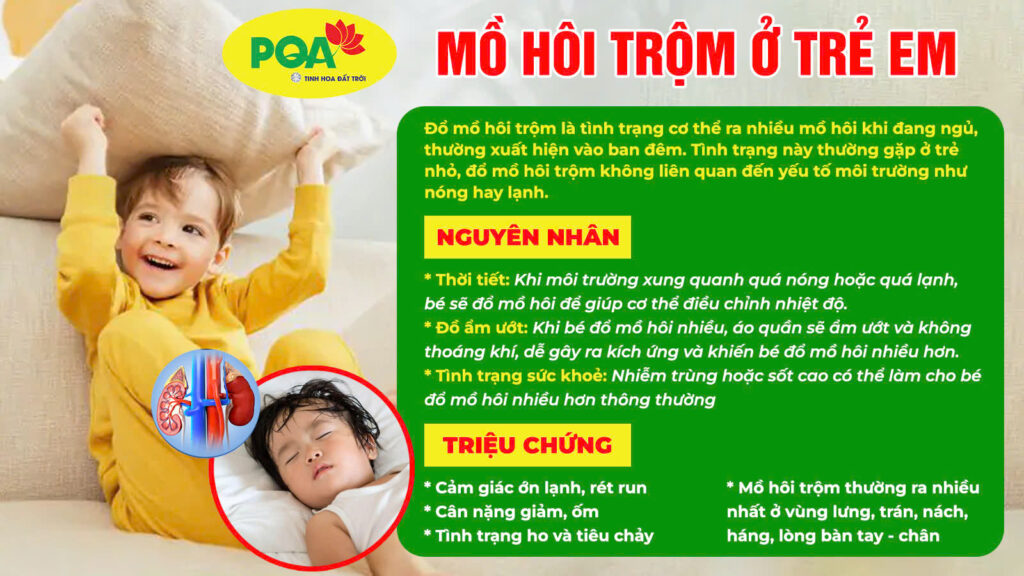 Nguyên nhân và triệu chứng mồ hôi trộm ở trẻ em