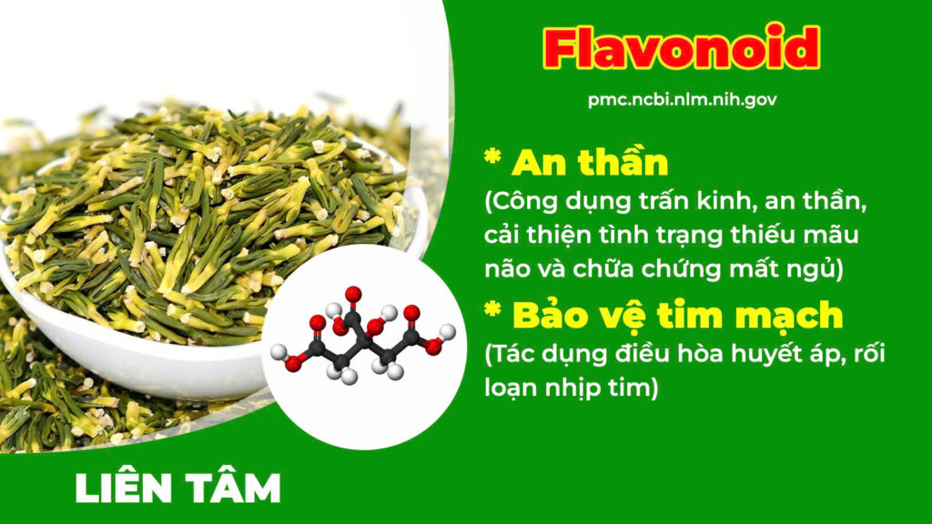 Thành phần hoá học dưỡng tâm an thần 