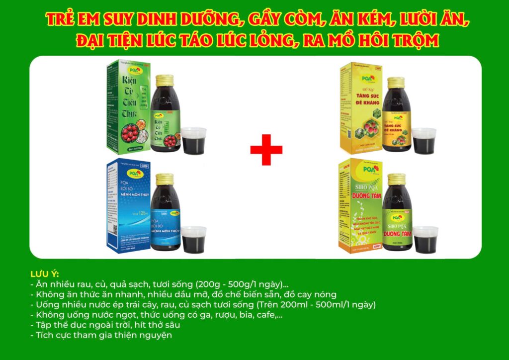 kết hợp 4 sản phẩm kiện tỳ tiêu thực