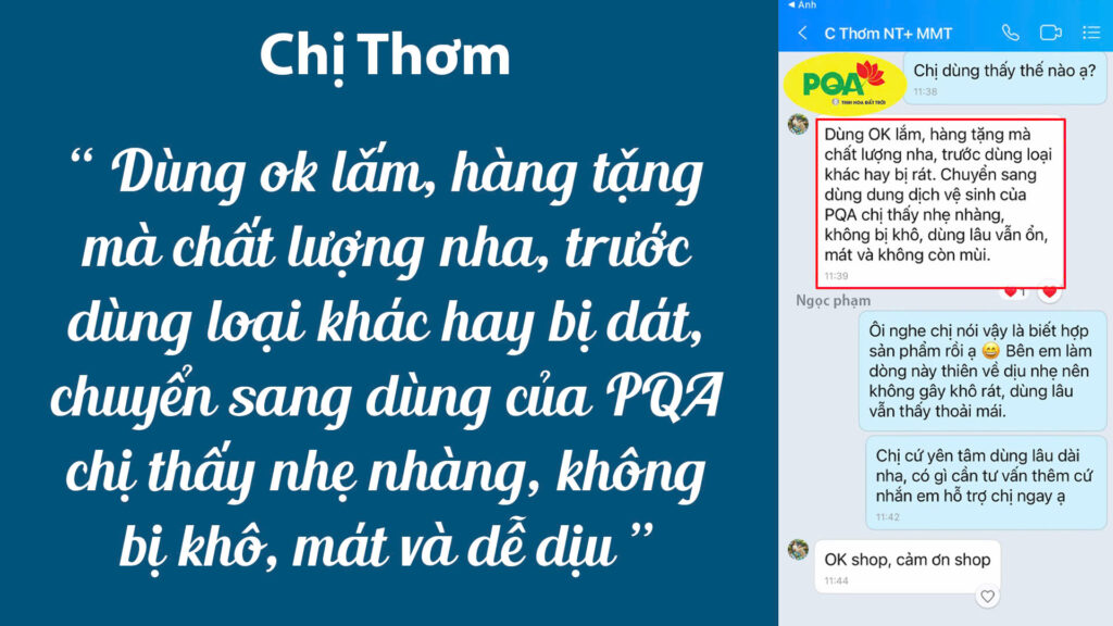 Feedback dung dịch vệ sinh 