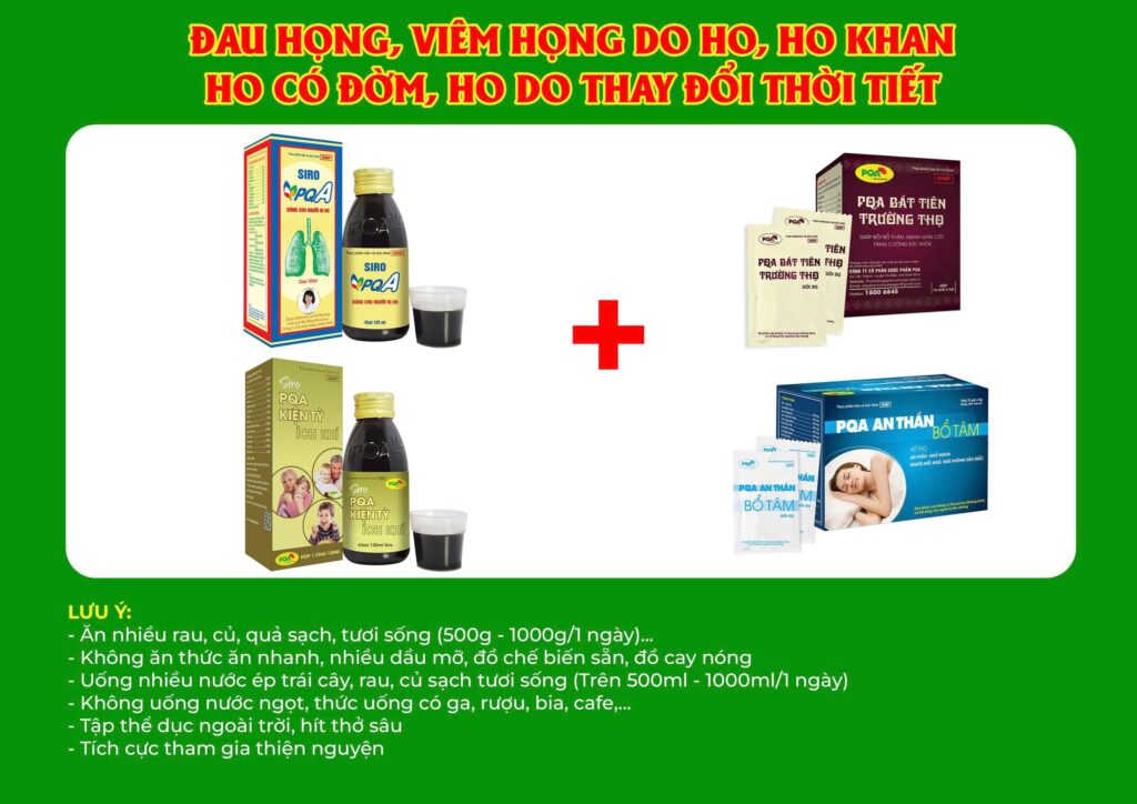 Kết hợp 4 sản phẩm dùng cho người bị ho