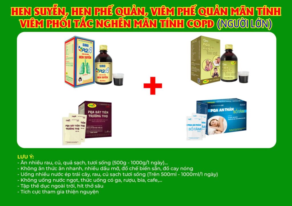 Kết hợp 4 sản phẩm hen suyễn 250ml