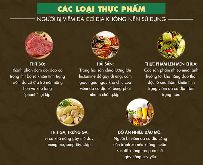 Các thực phẩm không nên dùng đối với người bị viêm da cơ địa