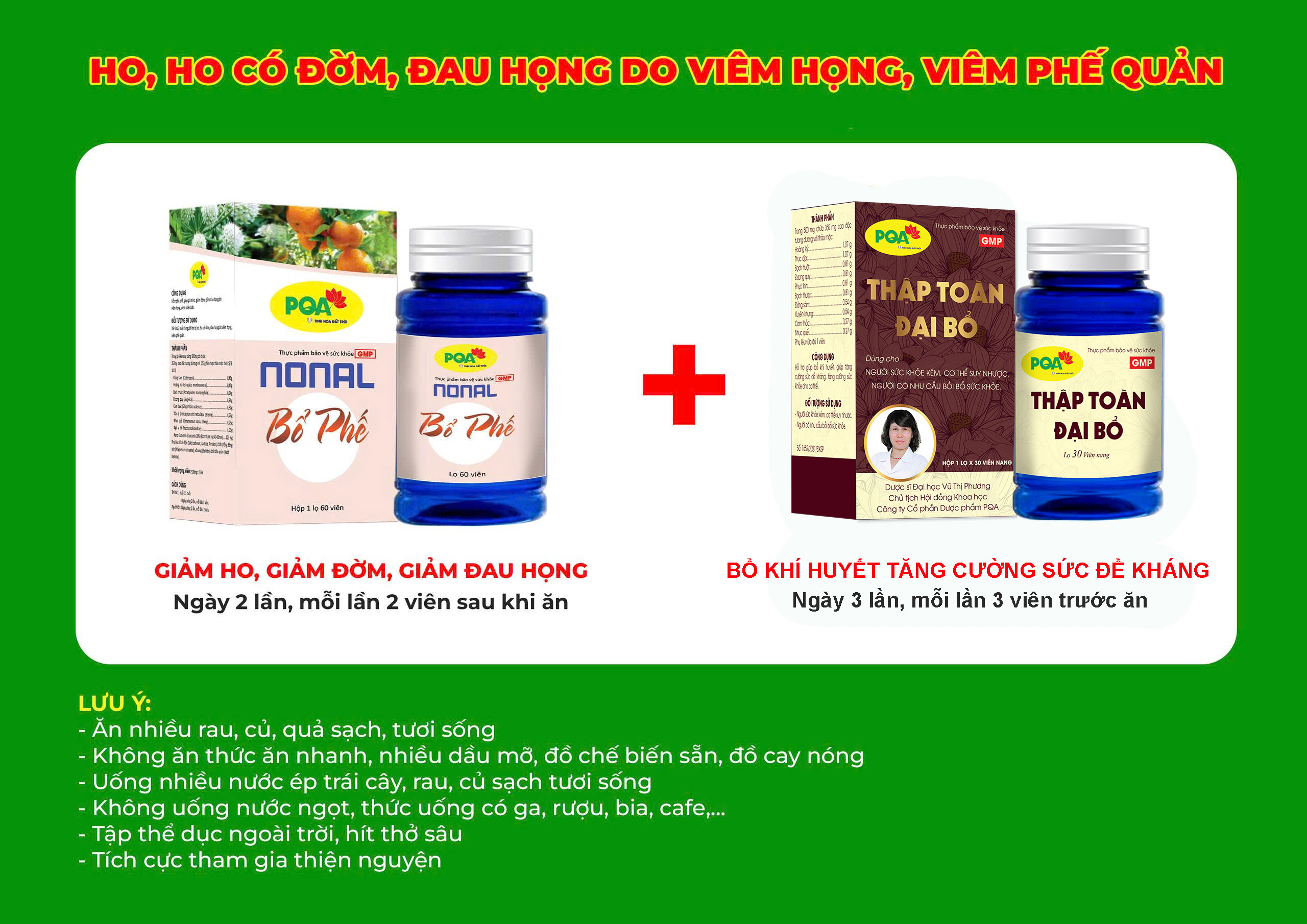 Kết hợp sản phẩm nonal bổ phế