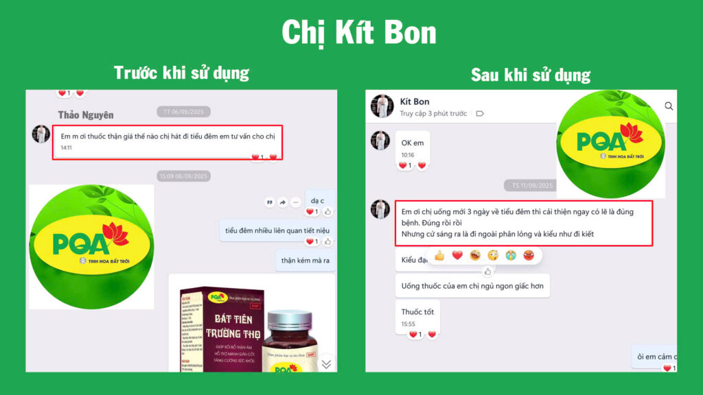 Feedback trước sau bát tiên trường thọ