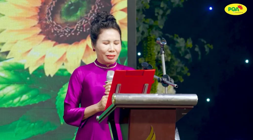 DSCC Vũ Thị Phương phát biểu tại lễ kỷ niệm 15 năm 