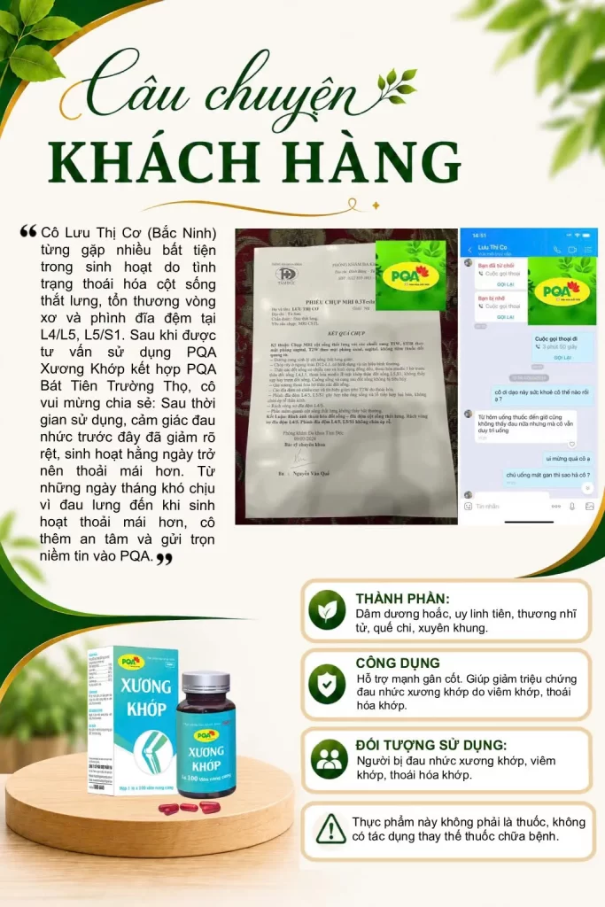 Thông tin khoa học viên nang Xương khớp 